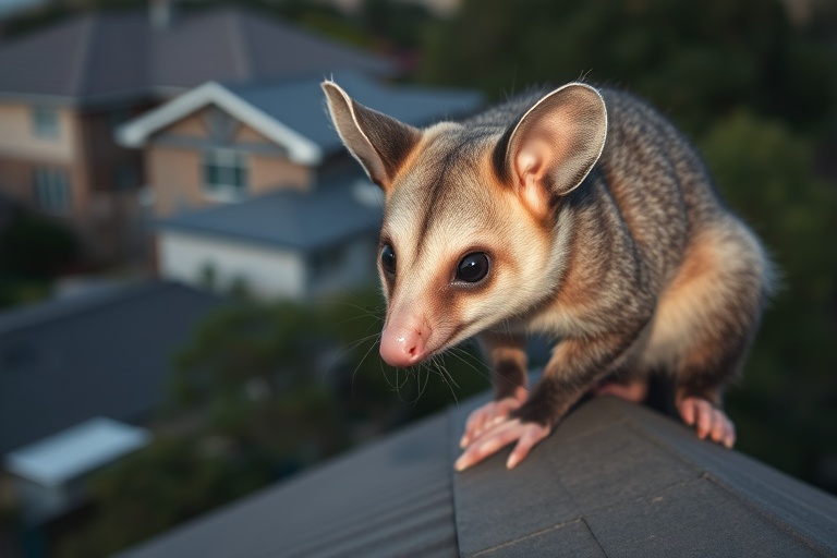 Possum in Elsternwick residential area